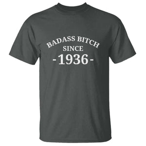 Funny 90th Birthday T Shirt Badass Bih Since 1936 TS10 Dark Heather Print Your Wear