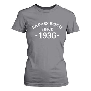 Funny 90th Birthday T Shirt For Women Badass Bih Since 1936 TS10 Charcoal Print Your Wear