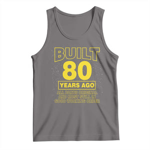 Funny 80th Birthday Tank Top Galaxy Built 80 Years Ago Parts Original TS10 Deep Heather Print Your Wear