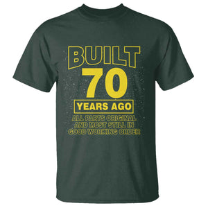 Funny 70th Birthday T Shirt Galaxy Built 70 Years Ago Parts Original TS10 Dark Forest Green Print Your Wear