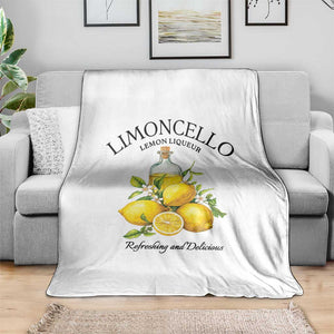 Vintage Limoncello Lemon Liqueur Throw Blanket Italian Summer Letter Fruit Printed Graphic TS10 Print Your Wear