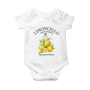 Vintage Limoncello Lemon Liqueur Baby Onesie Italian Summer Letter Fruit Printed Graphic TS10 White Print Your Wear