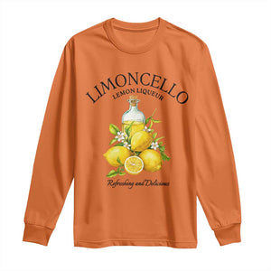 Vintage Limoncello Lemon Liqueur Long Sleeve Shirt Italian Summer Letter Fruit Printed Graphic TS10 Orange Print Your Wear