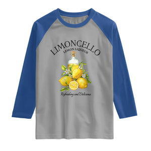 Vintage Limoncello Lemon Liqueur Raglan Shirt Italian Summer Letter Fruit Printed Graphic TS10 Sport Gray Royal Print Your Wear