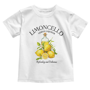 Vintage Limoncello Lemon Liqueur Toddler T Shirt Italian Summer Letter Fruit Printed Graphic TS10 White Print Your Wear