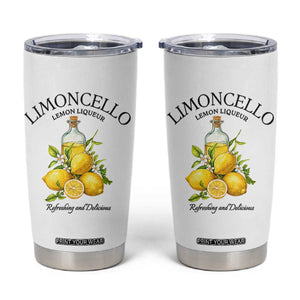 Vintage Limoncello Lemon Liqueur Tumbler Cup Italian Summer Letter Fruit Printed Graphic TS10 White Print Your Wear