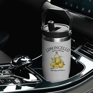 Vintage Limoncello Lemon Liqueur Flip Straw Tumbler Italian Summer Letter Fruit Printed Graphic TS10 Print Your Wear