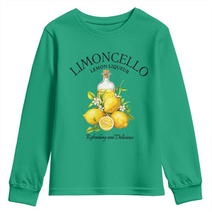 Vintage Limoncello Lemon Liqueur Youth Sweatshirt Italian Summer Letter Fruit Printed Graphic TS10 Irish Green Print Your Wear