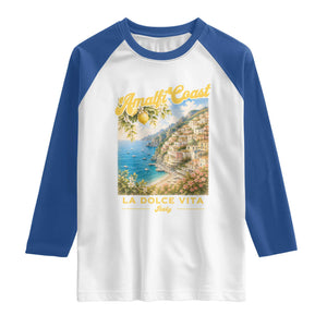 Amalfi Coast La Dolce Vita Italy Raglan Shirt Vintage Summer Amalfi Coast TS10 White Royal Print Your Wear