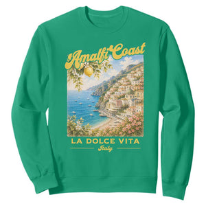 Amalfi Coast La Dolce Vita Italy Sweatshirt Vintage Summer Amalfi Coast TS10 Irish Green Print Your Wear