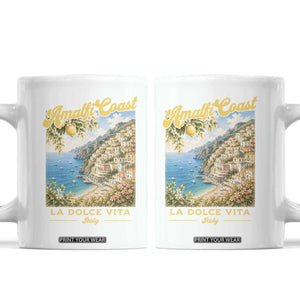 Amalfi Coast La Dolce Vita Italy Coffee Mug Vintage Summer Amalfi Coast TS10 White Print Your Wear