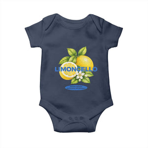 Vintage Limoncello Lemon Liqueur Baby Onesie Citrus Fruit Botanical Italian Summer Graphic TS10 Navy Print Your Wear
