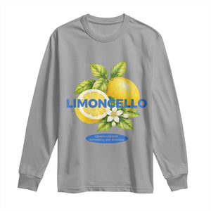 Vintage Limoncello Lemon Liqueur Long Sleeve Shirt Citrus Fruit Botanical Italian Summer Graphic TS10 Sport Gray Print Your Wear