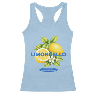 Vintage Limoncello Lemon Liqueur Racerback Tank Top Citrus Fruit Botanical Italian Summer Graphic TS10 Light Blue Print Your Wear