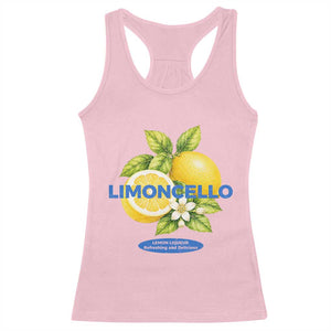 Vintage Limoncello Lemon Liqueur Racerback Tank Top Citrus Fruit Botanical Italian Summer Graphic TS10 Light Pink Print Your Wear