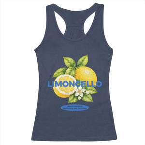 Vintage Limoncello Lemon Liqueur Racerback Tank Top Citrus Fruit Botanical Italian Summer Graphic TS10 Navy Print Your Wear