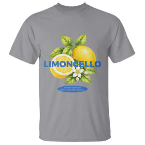 Vintage Limoncello Lemon Liqueur T Shirt Citrus Fruit Botanical Italian Summer Graphic TS10 Sport Gray Print Your Wear