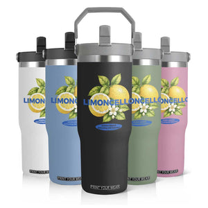 Vintage Limoncello Lemon Liqueur Flip Straw Tumbler Citrus Fruit Botanical Italian Summer Graphic TS10 Print Your Wear