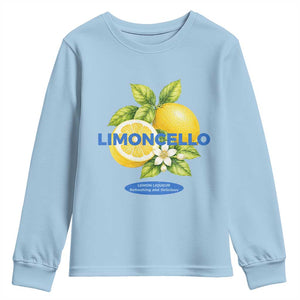 Vintage Limoncello Lemon Liqueur Youth Sweatshirt Citrus Fruit Botanical Italian Summer Graphic TS10 Light Blue Print Your Wear