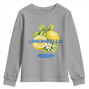 Vintage Limoncello Lemon Liqueur Youth Sweatshirt Citrus Fruit Botanical Italian Summer Graphic TS10 Sport Gray Print Your Wear
