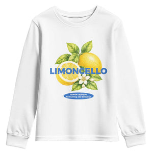 Vintage Limoncello Lemon Liqueur Youth Sweatshirt Citrus Fruit Botanical Italian Summer Graphic TS10 White Print Your Wear