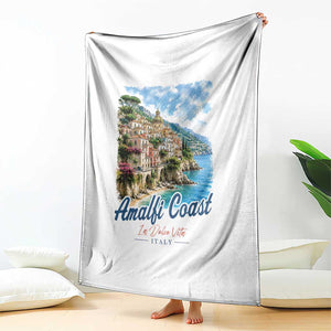 Amalfi Coast Throw Blanket La Dolce Vita Italy Coastal Village Vintage Mediterranean Paradise TS10 Print Your Wear