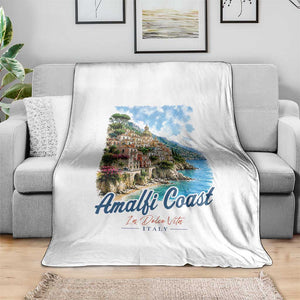 Amalfi Coast Throw Blanket La Dolce Vita Italy Coastal Village Vintage Mediterranean Paradise TS10 Print Your Wear