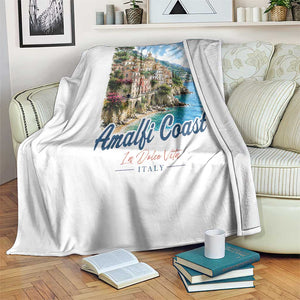 Amalfi Coast Throw Blanket La Dolce Vita Italy Coastal Village Vintage Mediterranean Paradise TS10 Print Your Wear