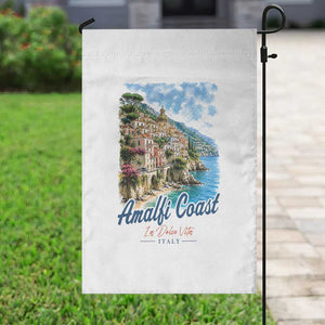 Amalfi Coast Garden Flag La Dolce Vita Italy Coastal Village Vintage Mediterranean Paradise