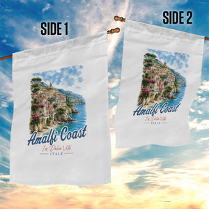 Amalfi Coast Garden Flag La Dolce Vita Italy Coastal Village Vintage Mediterranean Paradise