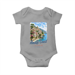 Amalfi Coast Baby Onesie La Dolce Vita Italy Coastal Village Vintage Mediterranean Paradise TS10 Sport Gray Print Your Wear