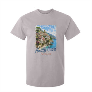 Amalfi Coast T Shirt For Kid La Dolce Vita Italy Coastal Village Vintage Mediterranean Paradise TS10 Ice Gray Print Your Wear