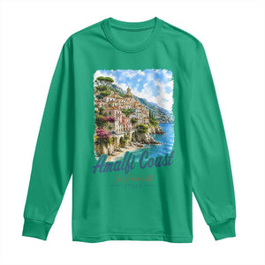 Amalfi Coast Long Sleeve Shirt La Dolce Vita Italy Coastal Village Vintage Mediterranean Paradise TS10 Irish Green Print Your Wear