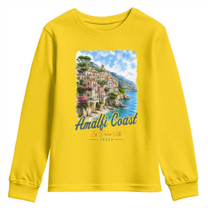 Amalfi Coast Youth Sweatshirt La Dolce Vita Italy Coastal Village Vintage Mediterranean Paradise TS10 Daisy Print Your Wear