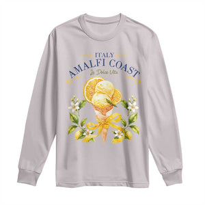 Amalfi Coast Limoncello Gelato Long Sleeve Shirt La Dolce Vita Italy Lemon Dessert Summer TS10 Ice Gray Print Your Wear