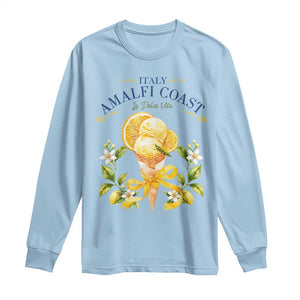 Amalfi Coast Limoncello Gelato Long Sleeve Shirt La Dolce Vita Italy Lemon Dessert Summer TS10 Light Blue Print Your Wear