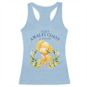 Amalfi Coast Limoncello Gelato Racerback Tank Top La Dolce Vita Italy Lemon Dessert Summer TS10 Light Blue Print Your Wear