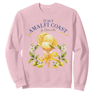 Amalfi Coast Limoncello Gelato Sweatshirt La Dolce Vita Italy Lemon Dessert Summer TS10 Light Pink Print Your Wear