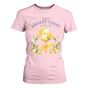 Amalfi Coast Limoncello Gelato T Shirt For Women La Dolce Vita Italy Lemon Dessert Summer TS10 Light Pink Print Your Wear