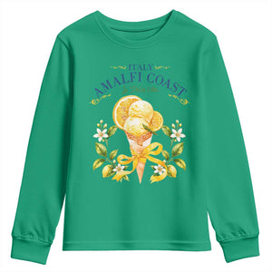 Amalfi Coast Limoncello Gelato Youth Sweatshirt La Dolce Vita Italy Lemon Dessert Summer TS10 Irish Green Print Your Wear