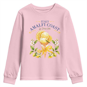 Amalfi Coast Limoncello Gelato Youth Sweatshirt La Dolce Vita Italy Lemon Dessert Summer TS10 Light Pink Print Your Wear