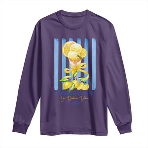 Amalfi Coast Italy Lemon Gelato Long Sleeve Shirt La Dolce Vita Citrus Summer Travel Vintage Coastal