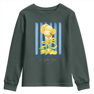 Amalfi Coast Italy Lemon Gelato Youth Sweatshirt La Dolce Vita Citrus Summer Travel Vintage Coastal