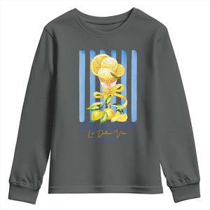 Amalfi Coast Italy Lemon Gelato Youth Sweatshirt La Dolce Vita Citrus Summer Travel Vintage Coastal