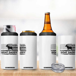 Goat Daddy 4 in 1 Can Cooler Tumbler Funny Fathers Day Presents For Goat Dad US Flag TS10 Print Your Wear