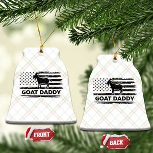 Goat Daddy Ceramic Ornament Funny Fathers Day Presents For Goat Dad US Flag TS10 Print Your Wear