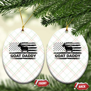Goat Daddy Ceramic Ornament Funny Fathers Day Presents For Goat Dad US Flag TS10 Print Your Wear