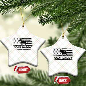Goat Daddy Ceramic Ornament Funny Fathers Day Presents For Goat Dad US Flag TS10 Print Your Wear