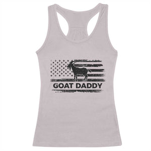 Goat Daddy Racerback Tank Top Funny Fathers Day Presents For Goat Dad US Flag TS10 Ice Gray Print Your Wear
