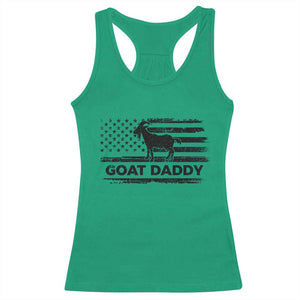 Goat Daddy Racerback Tank Top Funny Fathers Day Presents For Goat Dad US Flag TS10 Irish Green Print Your Wear